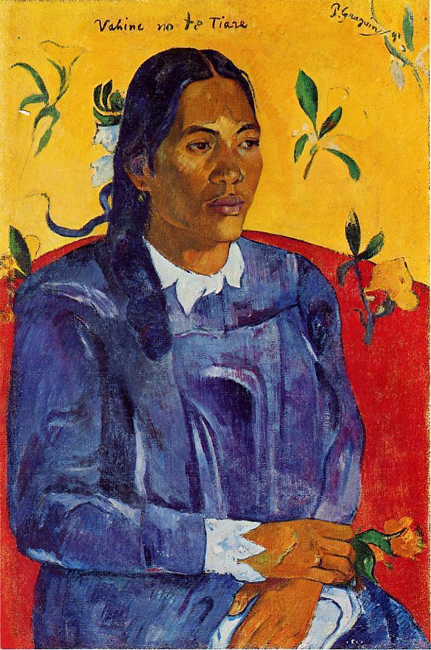 Woman with a Flower - Paul Gauguin Painting